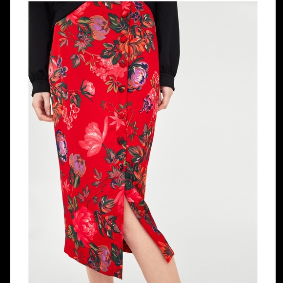 zara red pencil dress